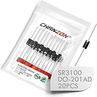 Vista 8 de Paquete de 100 piezas Chanzon SF26 Diodo rectificador de recuperación súper rápida 2A 400V 35ns DO-15 (DO-204AC) axial 2 amperios 400 voltios diodos
