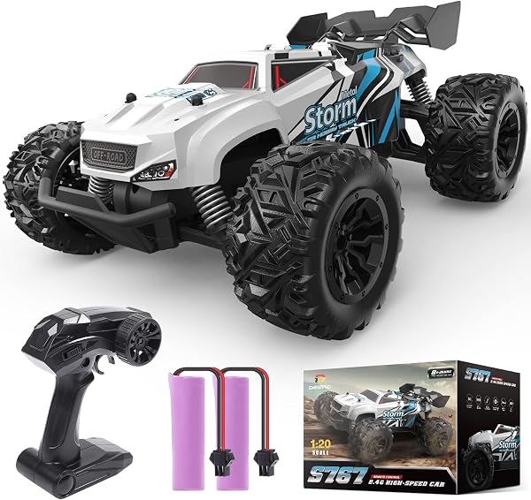 DEERC Remote Control Monster Truck with Dual Batteries