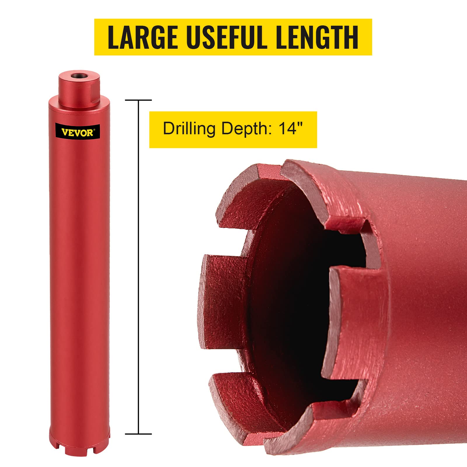 VEVOR Diamond Core Drill, 3/ 76 Mm Diameter Core Drill Bit, 14/ 355 Mm Concrete Core Drill Bit
