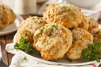 A Blend Above Cheesy Garlic Biscuit Mix - Easy to Bake, Makes 10, Breakfast Biscuits, Dinner Biscuits, Biscuit's & Gravy - Just Add Water - Perfect Addition to All Meals - 10 Servings