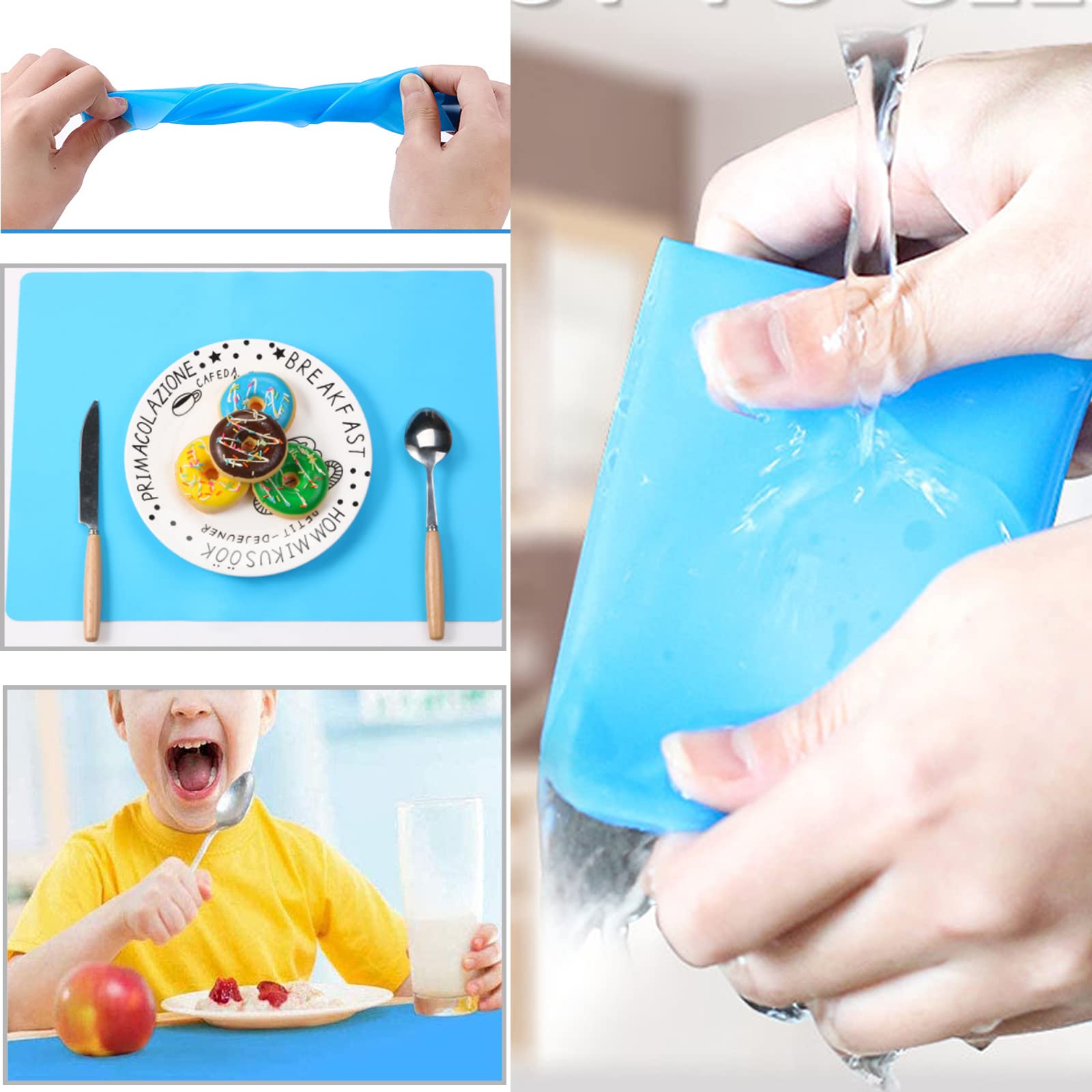 4 Pezzi Tappetino in Silicone 40x30 cm, Tappetini da Tavola Multiuso, Tappetino per Pittura in Silicone, Antiscivolo Tappetino Resina, Protezione da Tavolo per DIY