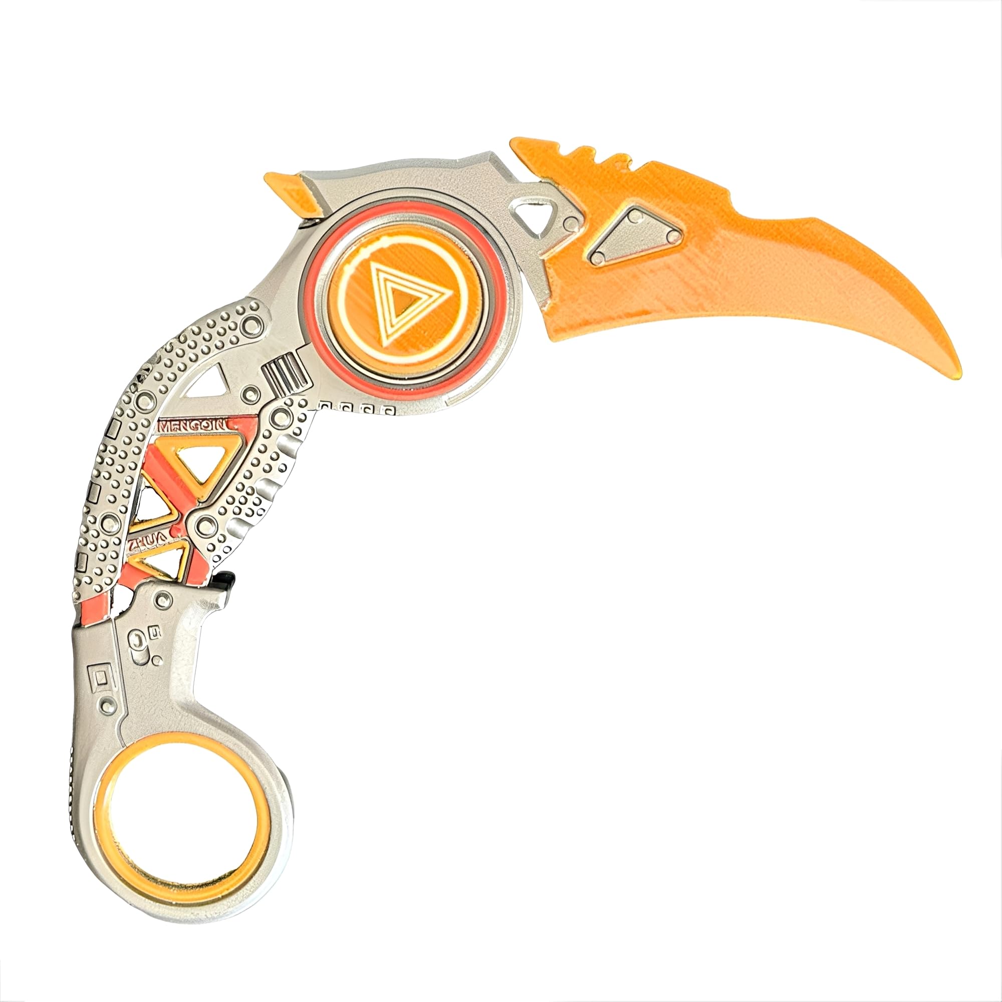 Jhrfu Orange Apex Raptor's Claw Model,Length 15Cm/5.9Inch,All-Metal Material,With Rotating Bearing,Free Display Stand,
