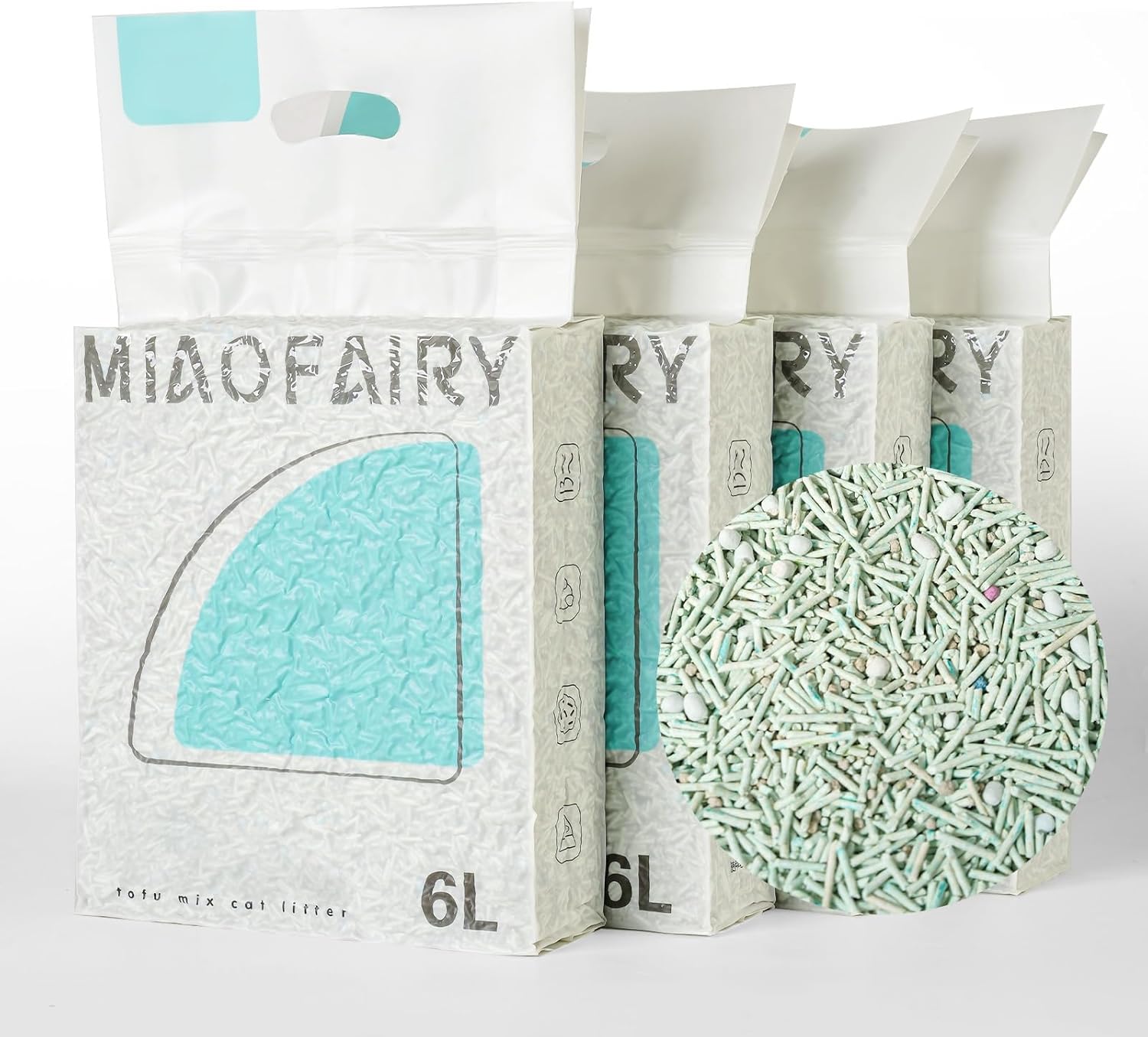 SAPU 5 in 1 Mixed Cat Litter, Tofu Cat Litter,Dust Free Unscented