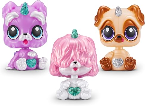Rainbocorns Pocket Puppycorn 3 Pack by ZURU Toy Puppy Dog Mini Unboxing Girls Gifting Idea, Toys for Girls, Kid's Birthday Gift