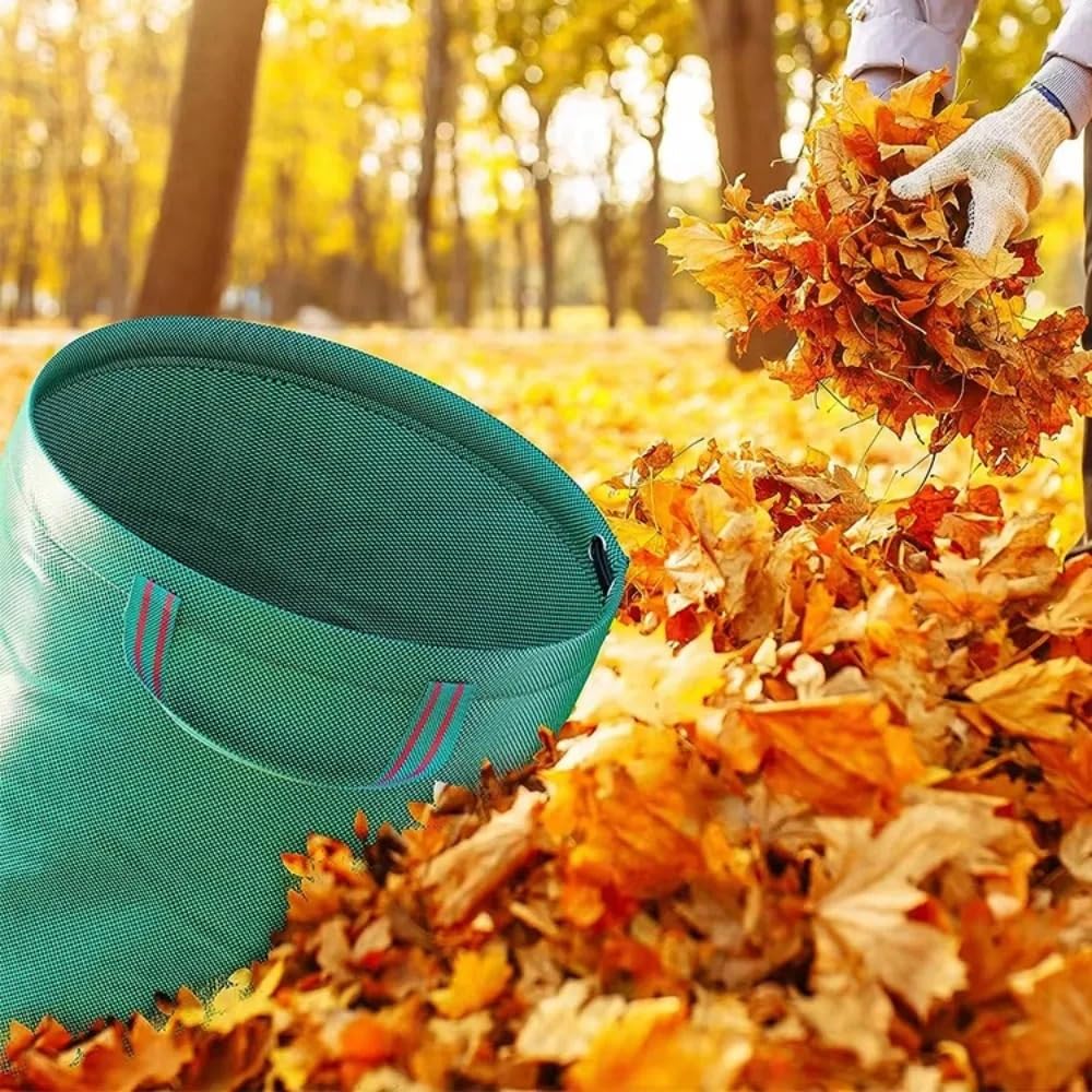 Sacchi Giardinaggio Borsa da Giardino Sacchetti per rifiuti da Giardino da 60 Litri Sacchetti per cestini per Foglie riutilizzabili con 4 Manici per rifiuti per Piante da Piscina(2pcs 60L)