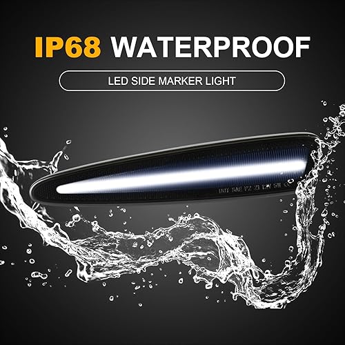 Miniatura 6 de Luces LED blancas laterales para Chevy Corvette C6 2005-2013 lente ahumada delantera trasera ahumada, lámparas blancas para parachoques de