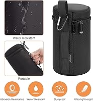 Vista 4 de ARVOK Funda para Lente de Cámara, Bolsa Protectora Resistente al Agua para Cámara DSLR, Bolsa Gruesa de 4 Tamaños para Nikon, Tamron, Sigma, Pentax