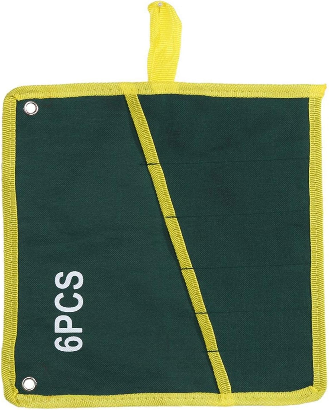 6 Pockets Roll Tool Bag, Pouch Organizer, Spanner Socket Pouch Set with Hanging Pockets for Repair Tools