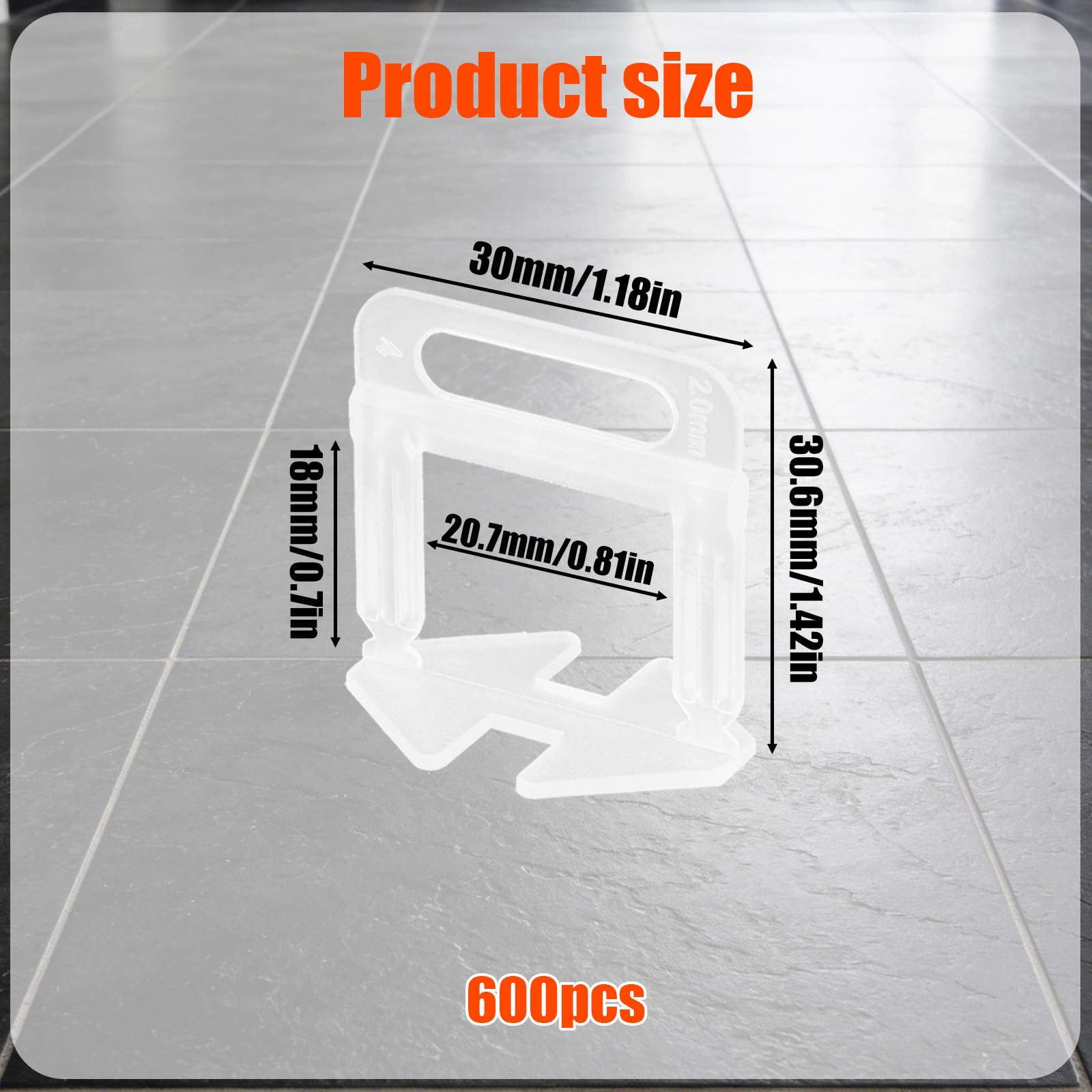 Sistema de Nivelación para Azulejos 600 Unidades, Herramienta de Nivelación para Cerámica, Cuñas para Azulejos y Base para Colocar Azulejos, Reutilizable, para Suelo y Paredes 2.0mm