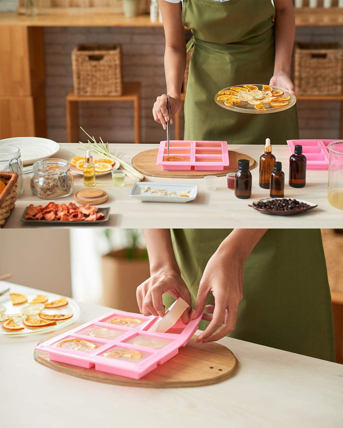 Aoibrloy 104pcs Silicone Soap Making Molds and Set Soap Making Kit with Gift Bag, Lable, Scraper for Making Soap and DIY Homemade Soap Craft : Kitchen & Dining