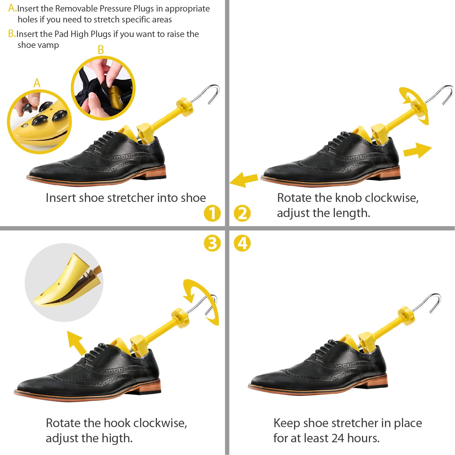 Barella per scarpe (1 unità) - Espande le scarpe Altezza (collo del piede) e lunghezza delle scarpe strette per Donna/Uomo/Tacco alto