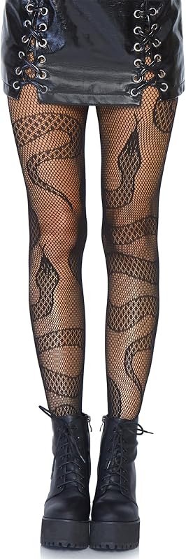 Patterned Fishnet Tights With Designs