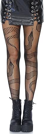 Leg Avenue Women's Patterned Fishnet Tights with Snake Design