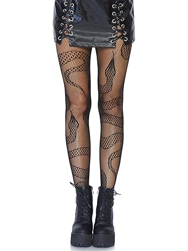 Leg Avenue womens Dark Alternative Animal Fishnet Tights - One Size - Snake
