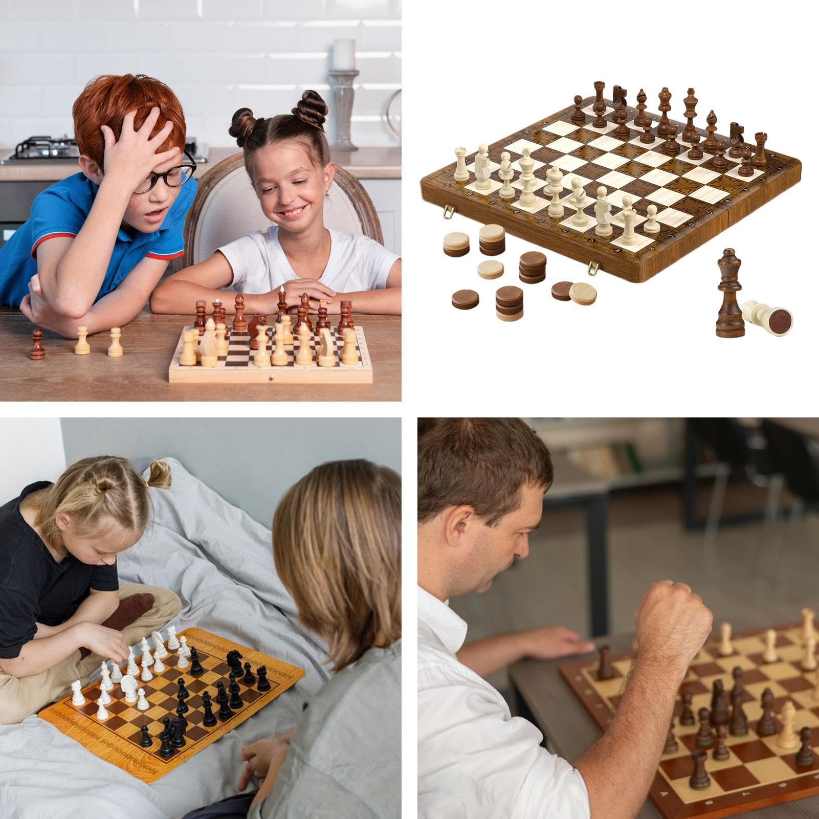 Juego De Plegable Tablero De Magnético De Madera | Actividades Interactivas Para Viajes Hogar Parques Aula Noches Familiares Viajes En Coche