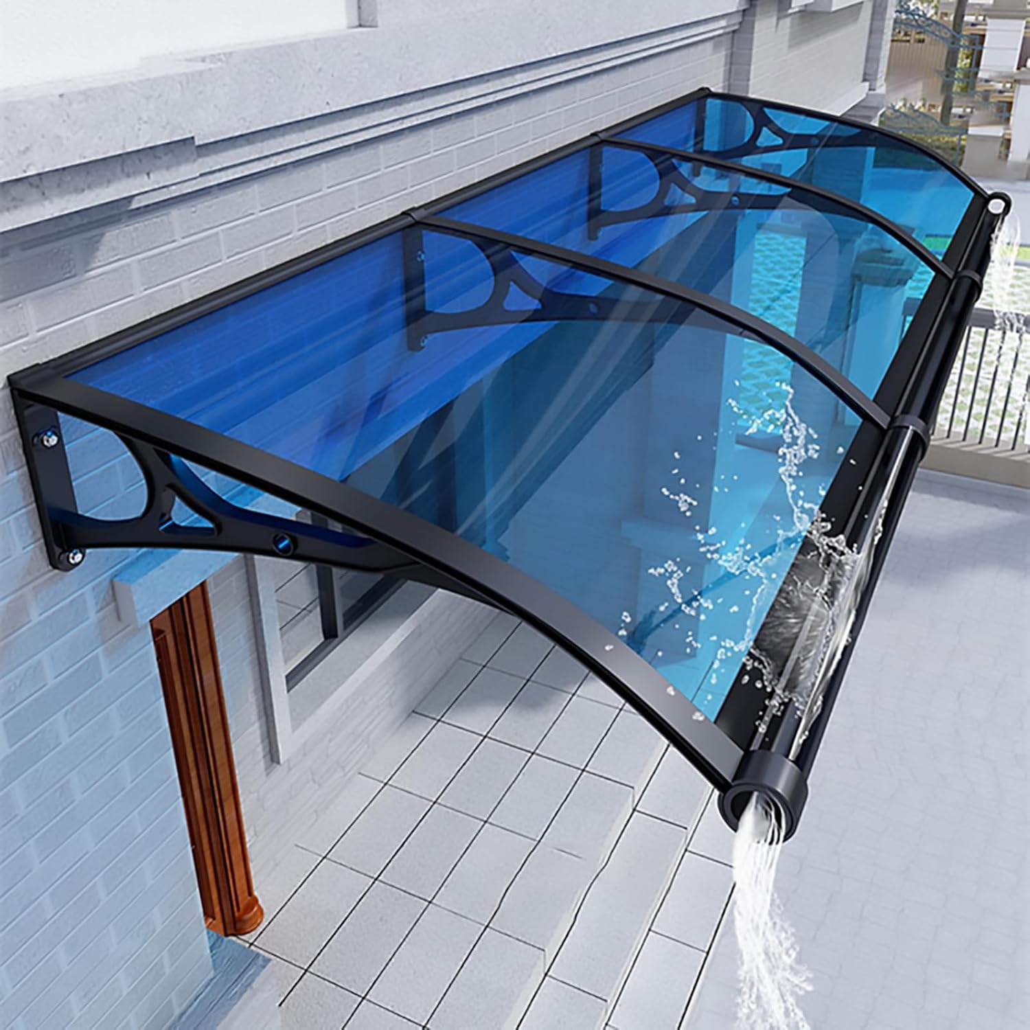 Window Awning Door Canopy Awning,Self Cleaning Window Rain Shelter Waterproof Porch Awning for Garden Backyard Patio Porch Overhead Canopy, Snow Protection (80x520cm/32x205in)