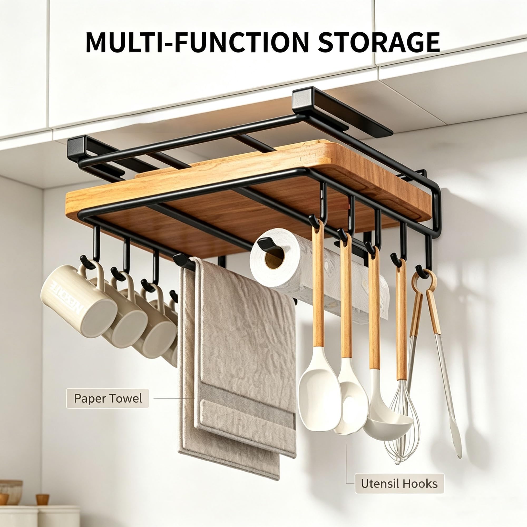 Porta-coperchio da appendere, portaoggetti multifunzionale | Senza fori, for riporre la cucina salvaspazio