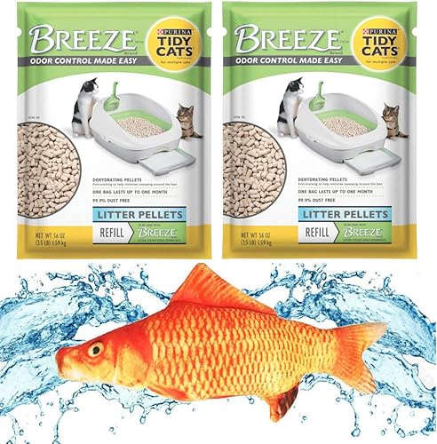 KITTI Paquete variado que incluye un juguete de hierba gatera de triple fuerza de 7.5 pulgadas y pellets Tidy Cats Breeze (2) bolsas de 3.5 libras.