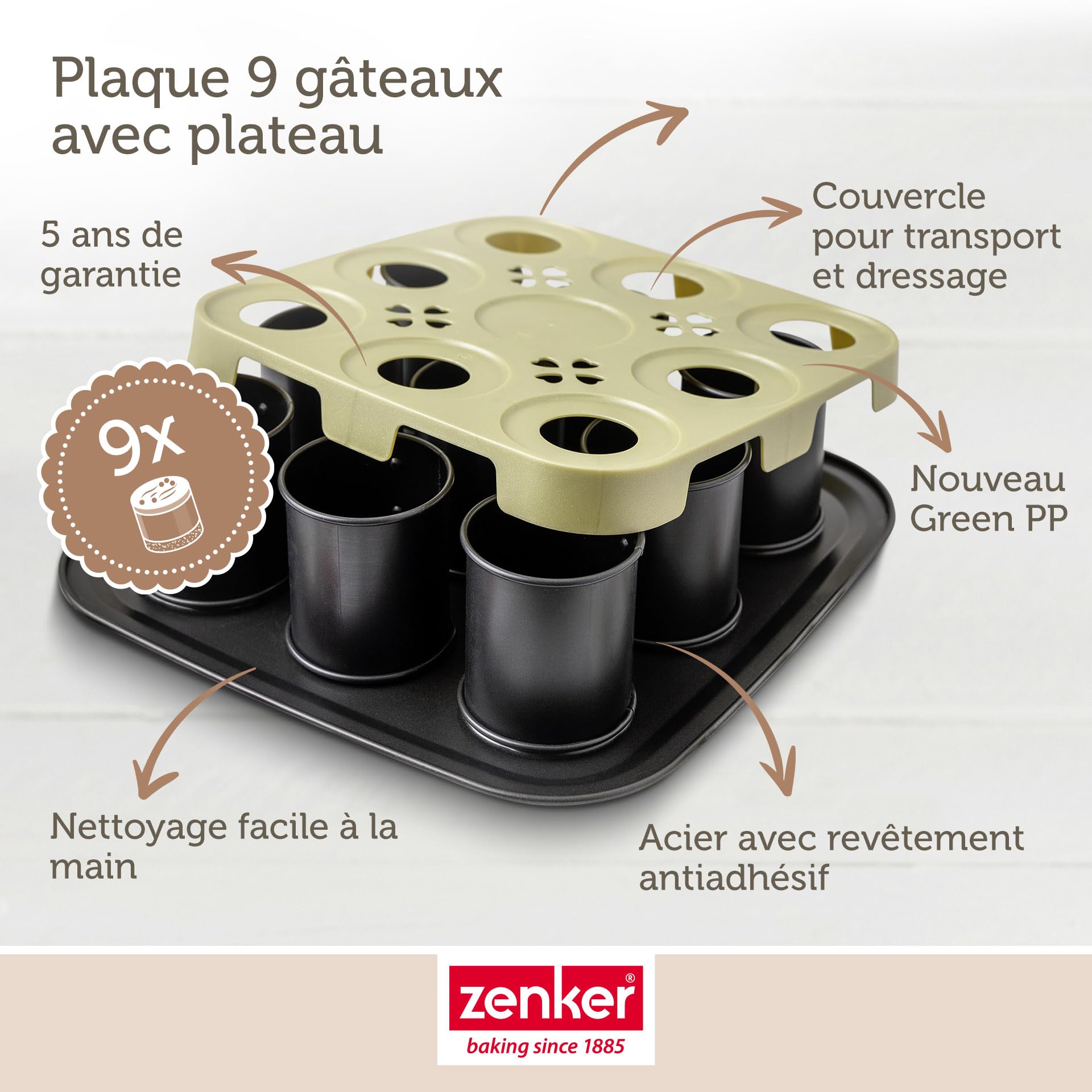 Zenker Lot de 2 moules à manqué avec couvercle 29 cm