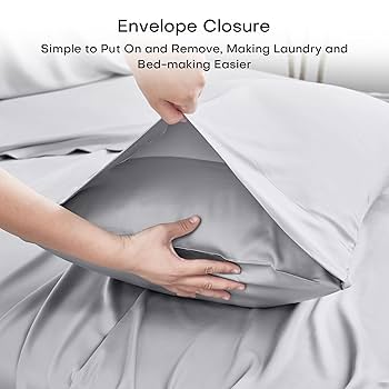 匿名配送✨枕カバー 2枚セット 封筒式ピローケース　グレー Amazon｜枕カバー 2枚セット サテンの枕カバー 封筒式ピロー