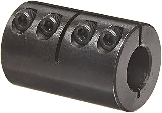 ISCC-062-062 Black Oxide Plated Mild Steel Clamping Coupling, 5/8" x 5/8" Bore, 1-5/16" Outside Diameter, 2" Length, #10-32 x 1/2" Clamp Screw