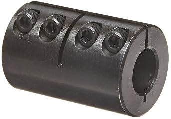 ISCC-062-062 Black Oxide Plated Mild Steel Clamping Coupling, 5/8" x 5/8" Bore, 1-5/16" Outside Diameter, 2" Length, #10-32 x 1/2" Clamp Screw