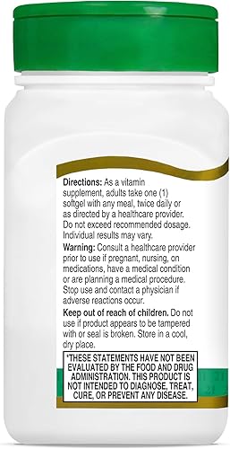 Miniatura 7 de 21st Century Cápsulas blandas E 200 I.U. (Dl-Alpha), 110 unidades (paquete de 2)