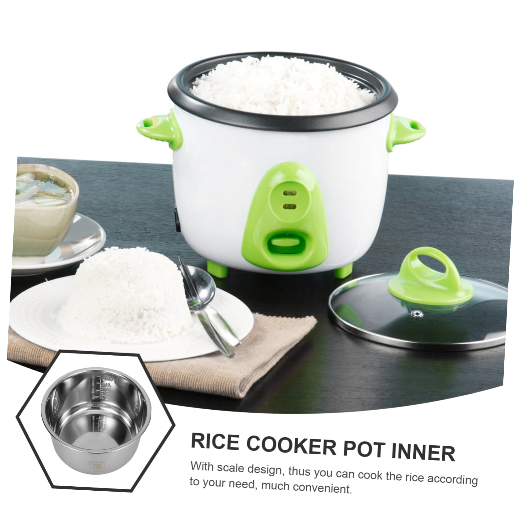 Gatuida Casserole Intérieure en Acier Inoxydable 5l pour Cuckoo Rice Cooker, Pot Intérieur du Cuiseur à Riz Argenté Design à Échelle, Fourniture de Remplacement Polyvalente