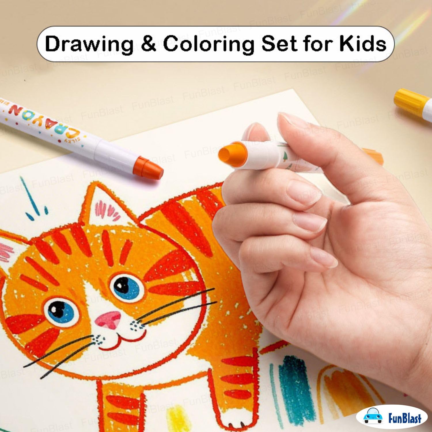 FunBlast Crayons for Kids - 12 Shades Art Set -3