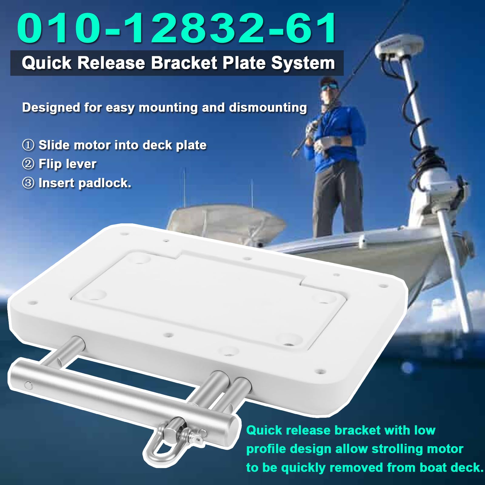010-12832-61 Quick-Release Bracket Plate System Mounting Bracket Kit Suitable for Garmin Force Kraken Trolling Motor 010-12832-60 0100209801