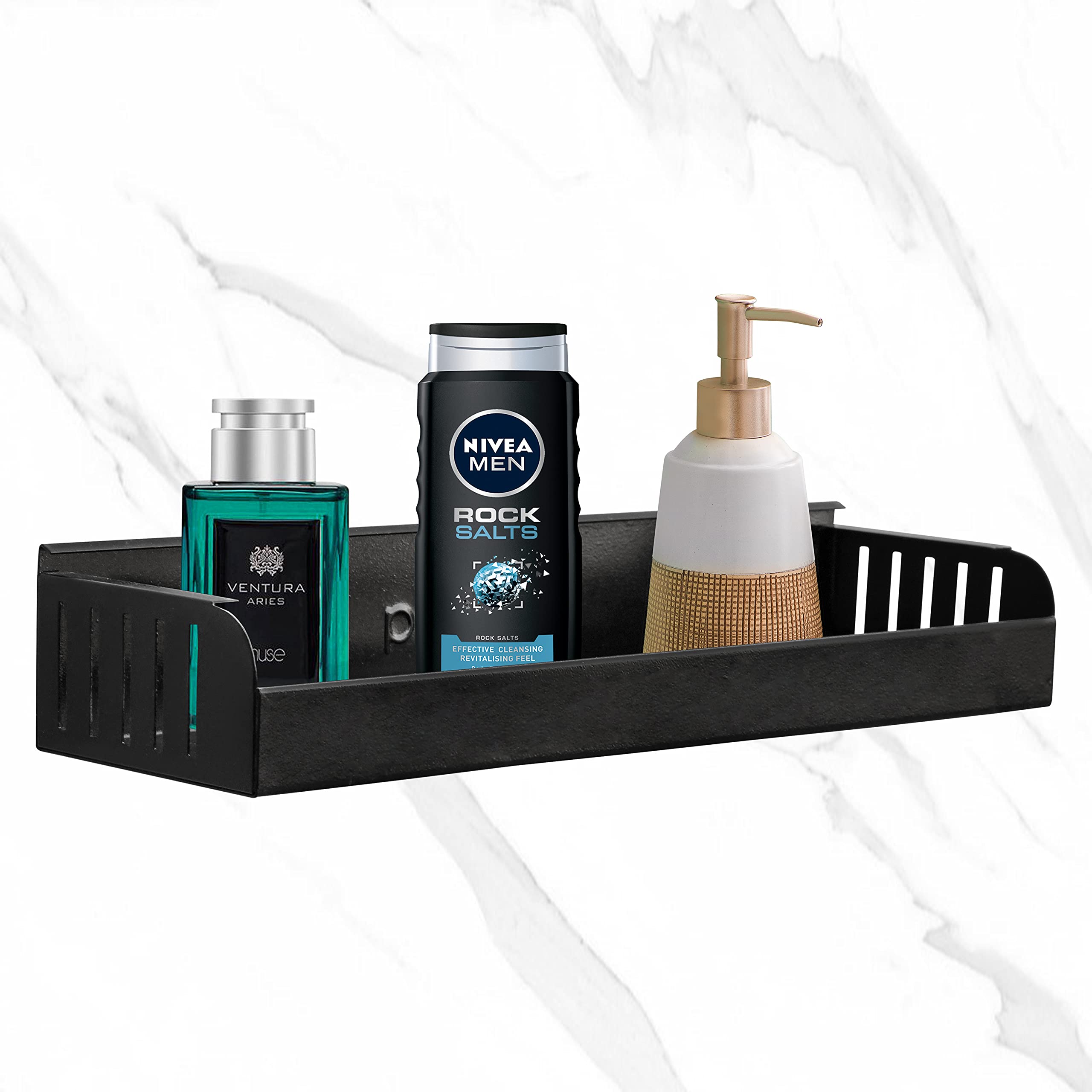 Plantex GI Metal Bathroom Shelf/Kitchen Shelf/Rack/Bathroom Accessories - 14 X 4 Inches (Black) (B0998NMDTZ) Amazon Price History, Amazon Price Tracker