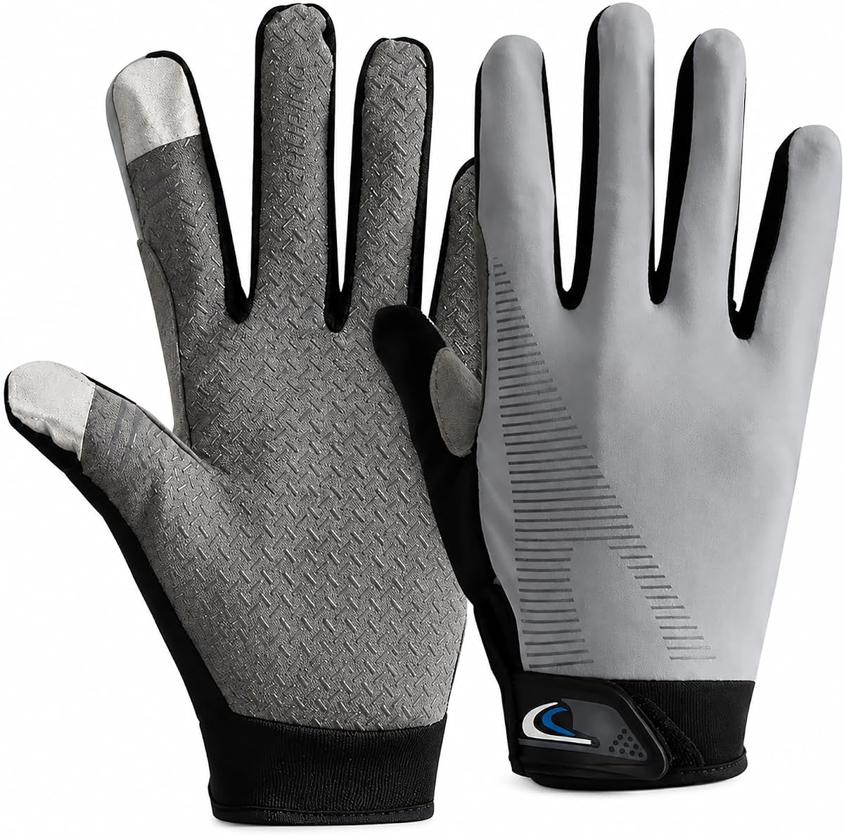 Cycling Gloves for Men and Women, Lightweight Full-Finger Bike Gloves with Anti-Slip Palm, Breathable Biking Gloves with Touchscreen Fingertips for Road, Trail, Commute and Daily Riding