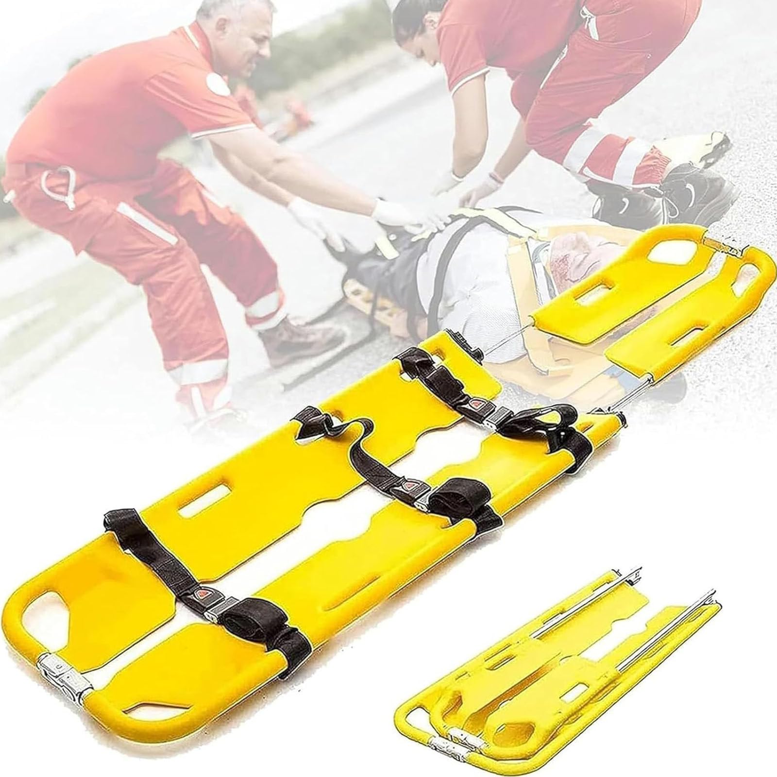 LTSRLL Barella A Cucchiaio Emergenza Medica, Barella A Cucchiaio Emergenza, Barella Pieghevole in Plastica Ambulanza Trasferimento Pazienti, Barella Viaggio Regolabile in Lunghezza