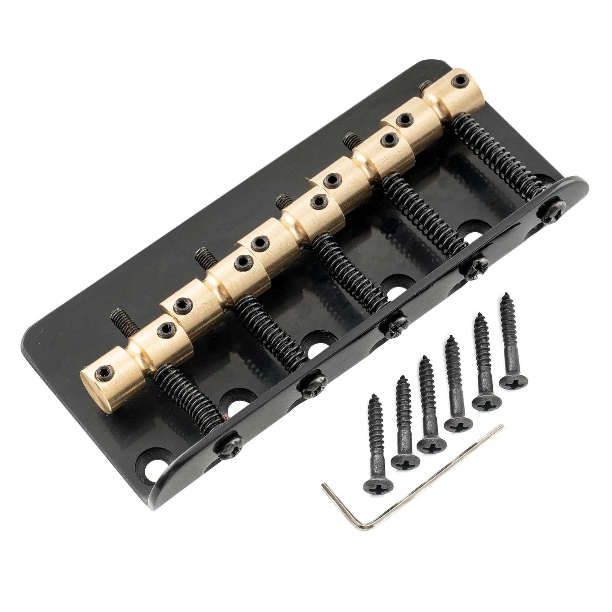 Ponte Per Basso A 5 Corde Standard Classico Da 18 Mm Con Sella In Ottone E Piastra In Acciaio Chitarra Bridge(Bk)