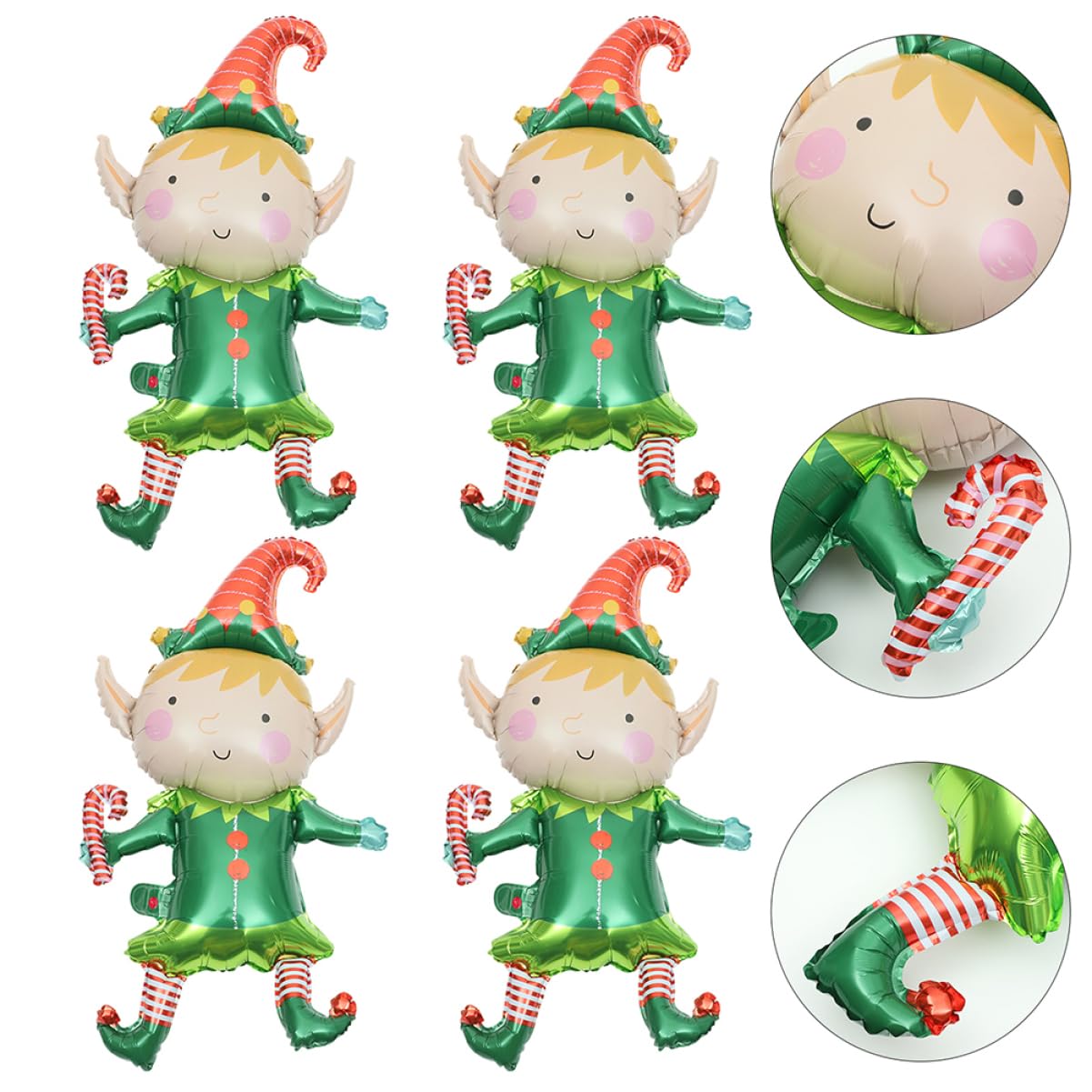 Amosfun 50pièces Ballons Aluminium pour Décorations de Noël Accessoires de Fête et Photo Ballons Décoratifs de Noël pour Fêtes et Occasions Spéciales