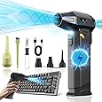 Solareye Electric Air Duster - 300000RPM Compressed Air Duster with Brushless Motor - Cordless Air Blower Rechargeable- 3 Gears Adjustable Jet Dry Blower for Cleaning Keyboard PC Car Home Outdoors