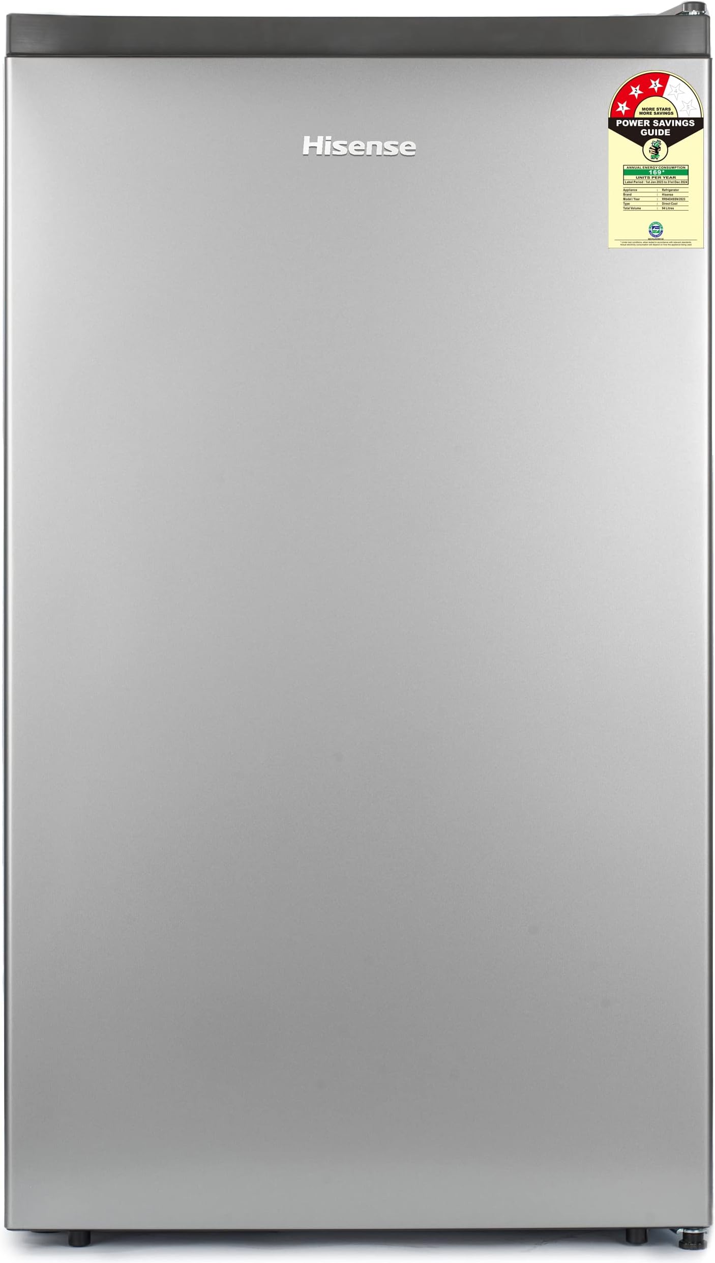 Hisense 94 L 3 Star Direct-Cool Single Door Mini Refrigerator (RR94D4SSN, Silver)