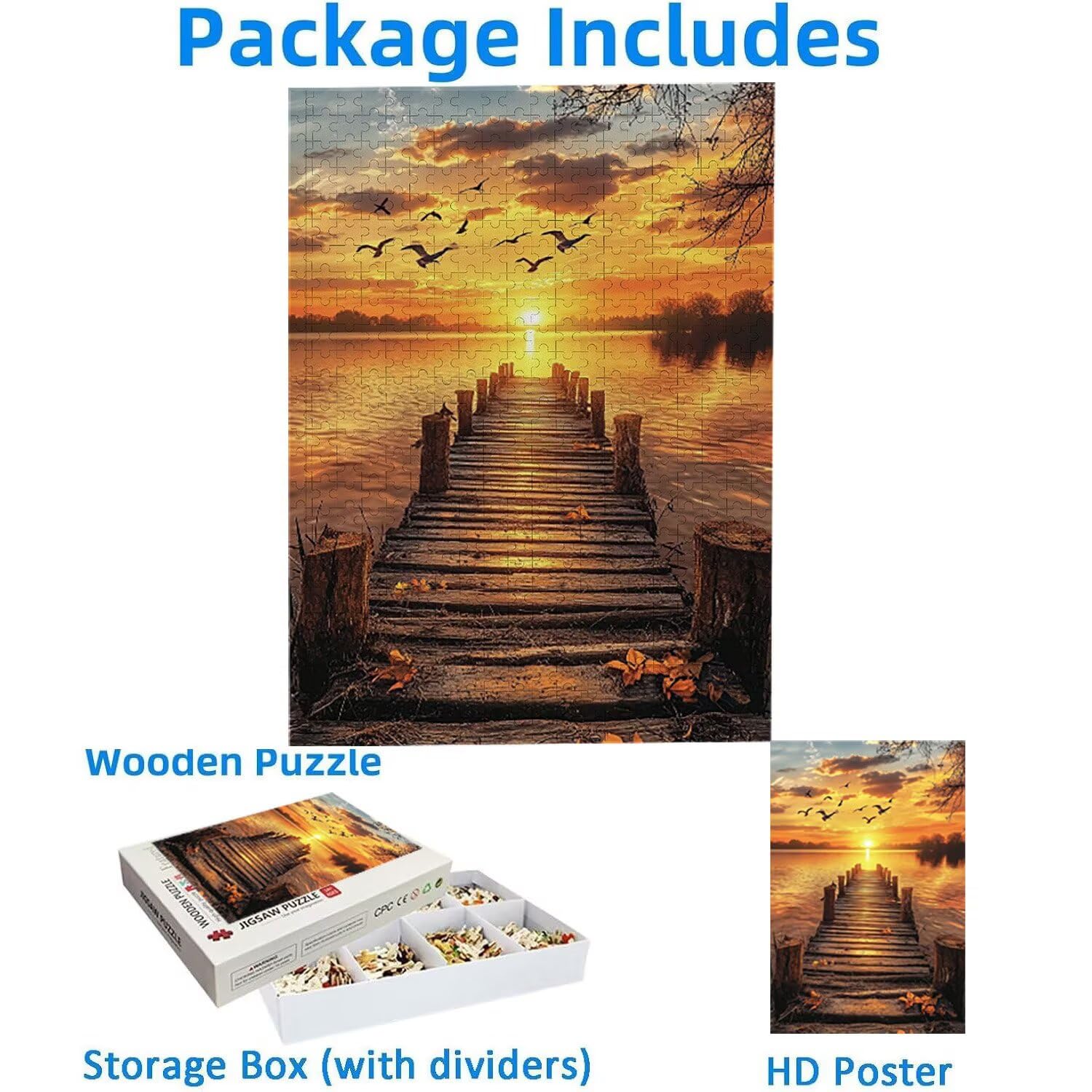 1500 Pezzi di Puzzle, Marina del tramonto1500 Pezzi di Puzzle per Adulti, Regalo di Anniversario e Natale, Decorazione Della Casa, Prevenzione Della Degenerazione Cerebrale Negli Anziani v-847