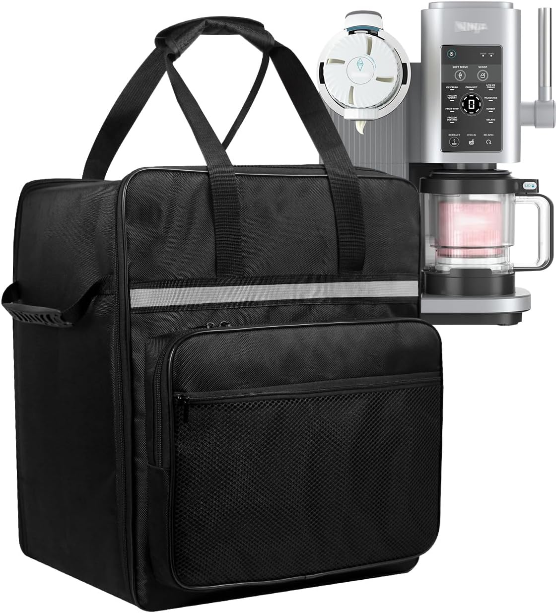 Ice Cream Machine Carrying Bag Sorbet Maker Travel Case Heat-Resistant Waterproof Oxford Cloth Storage Bag for Ninja NC701 Swirl by CREAMi Ice Cream and 16oz Soft Serve Maker