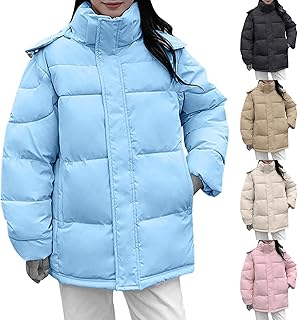 Chaqueta de plumón para mujer, color azul, abrigo de plumón para mujer, largo y ligero, chaqueta acolchada con capucha, chaqueta de invierno cálida con bolsillos, chaqueta con capucha, cortavientos