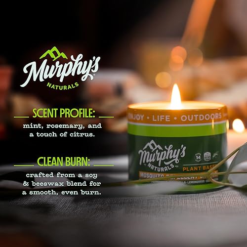 Miniatura 2 de Murphy's Naturals Mini velas repelentes de mosquitos para patio al aire libre, citronela y aceites esenciales, tiempo de combustión de 14 horas cada