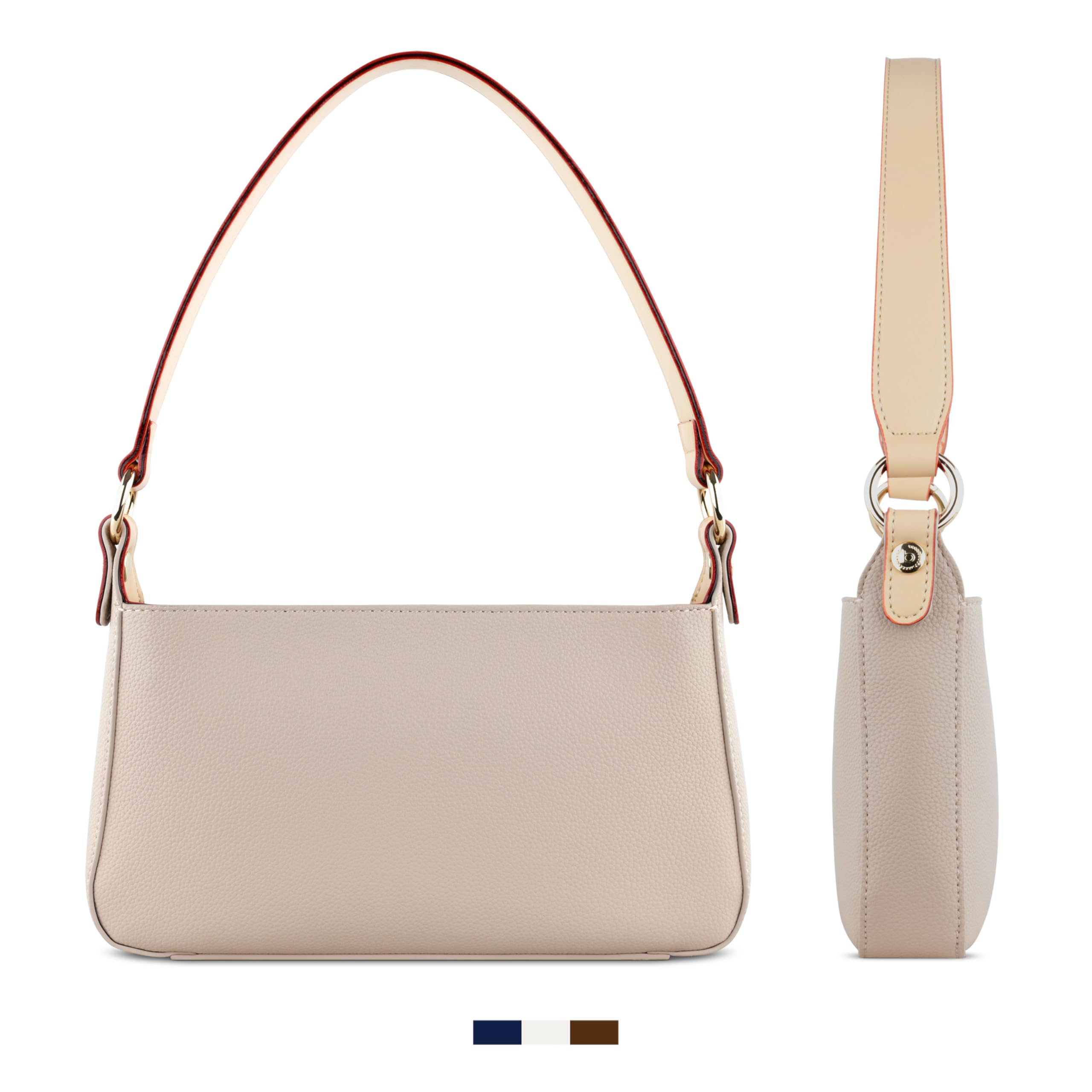 bugatti Ella kleine Damen-Umhängetasche - Kunstleder, Reißverschluss, in Beige