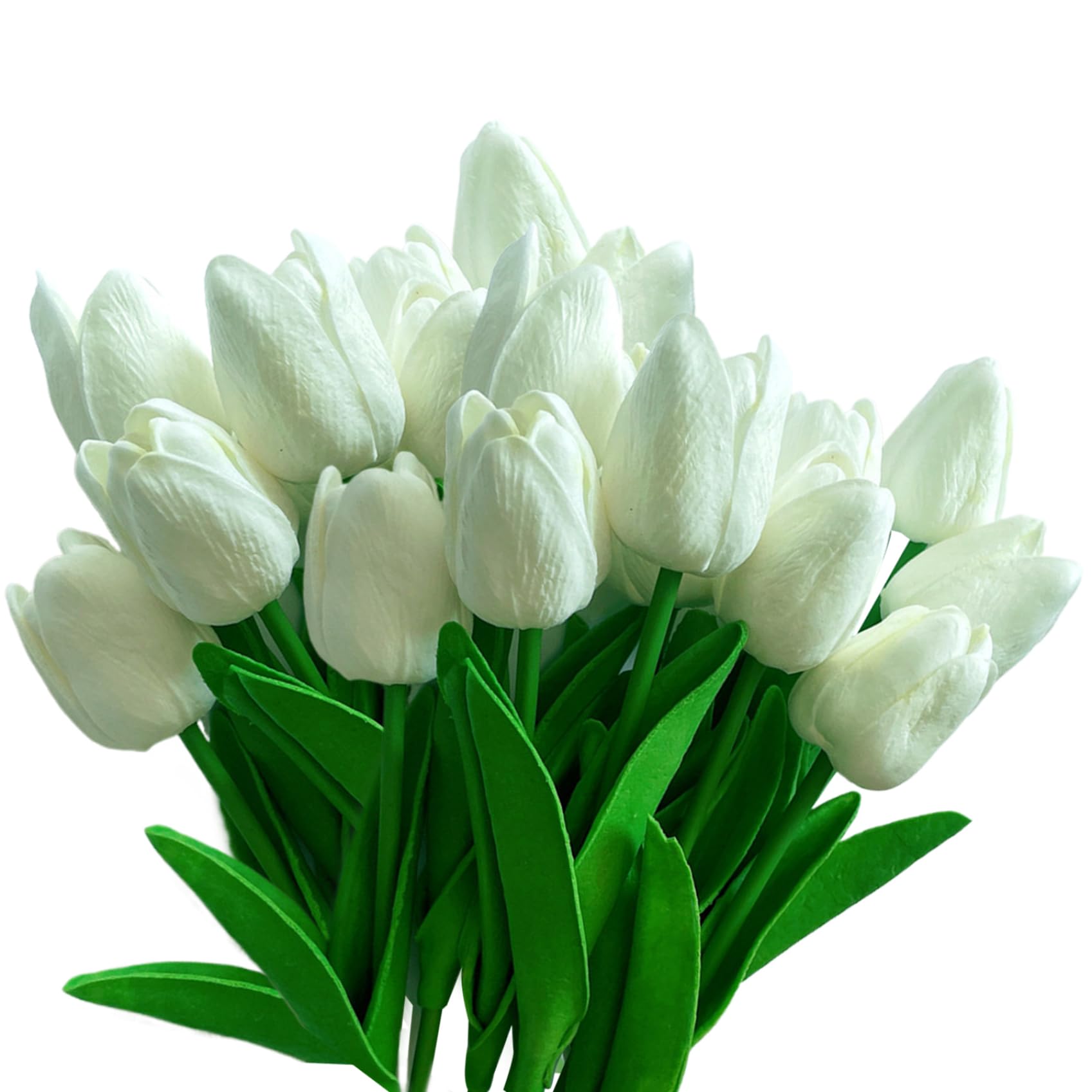 Tulipes de soie fausses fleurs haut de gamme blanche pour bouquet de mariee