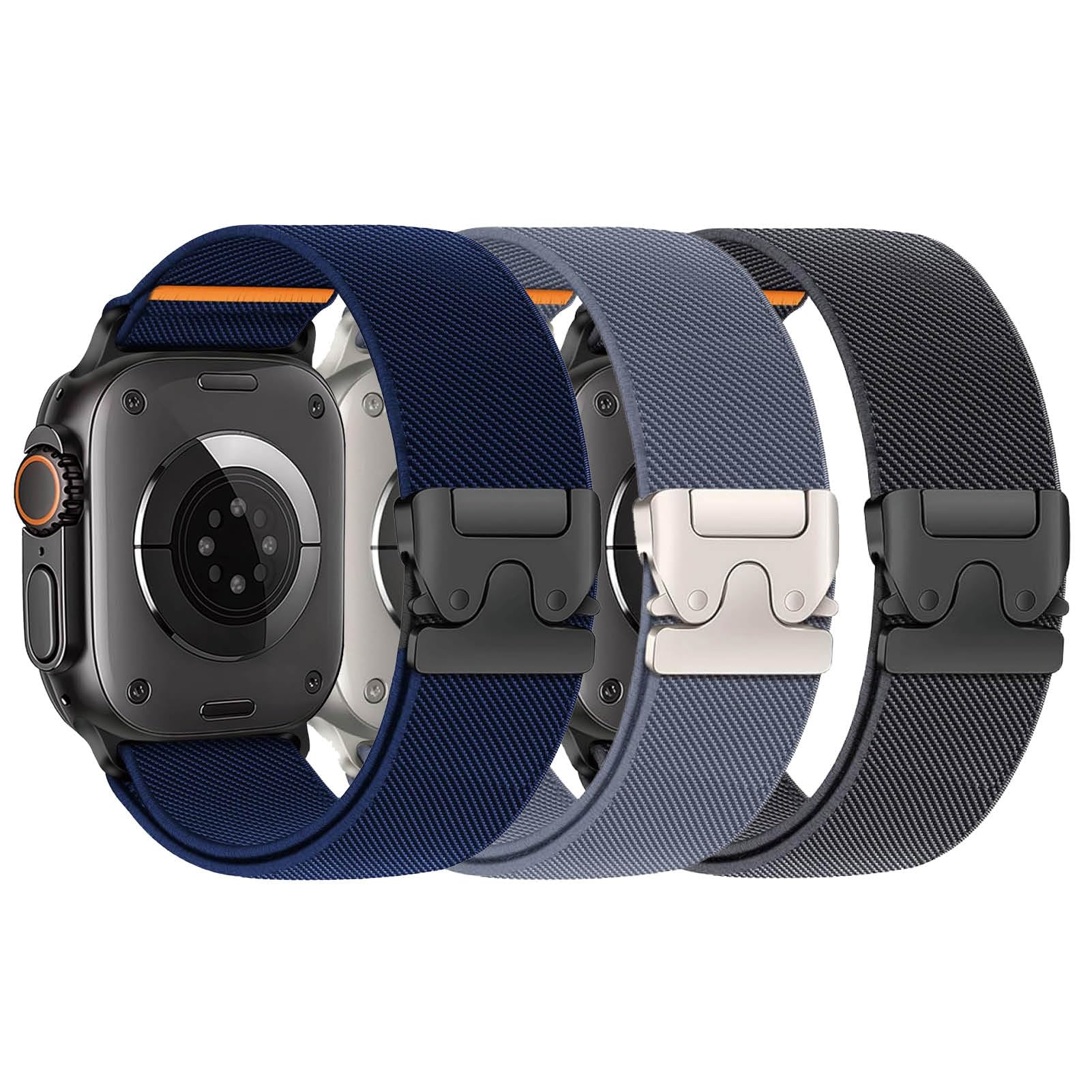3 Stück Nylon Elastisches Armband für Apple Watch Armband 49mm 46mm 40mm 44mm 45mm 41mm 42mm 38mm,Stoff Sport Band für iWatch Ultra 3/Ultra 2/Ultra Apfelband Series 11 10 9 8 7 6 5 4 3 SE3/SE2/SE Band