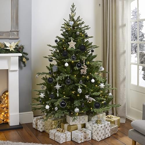 Miniatura 9 de Adornos de bola de Navidad de 1.57 pulgadas, juego de adornos de Navidad negros inastillables, 40 piezas de adornos negros para árbol de Navidad,