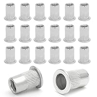 Vista 1 de 20 tuercas de remache roscadas de acero inoxidable de 3/8-16 pulgadas, remaches 3/8-16UNC remaches de cabeza plana, tornillos de tuerca moleteada