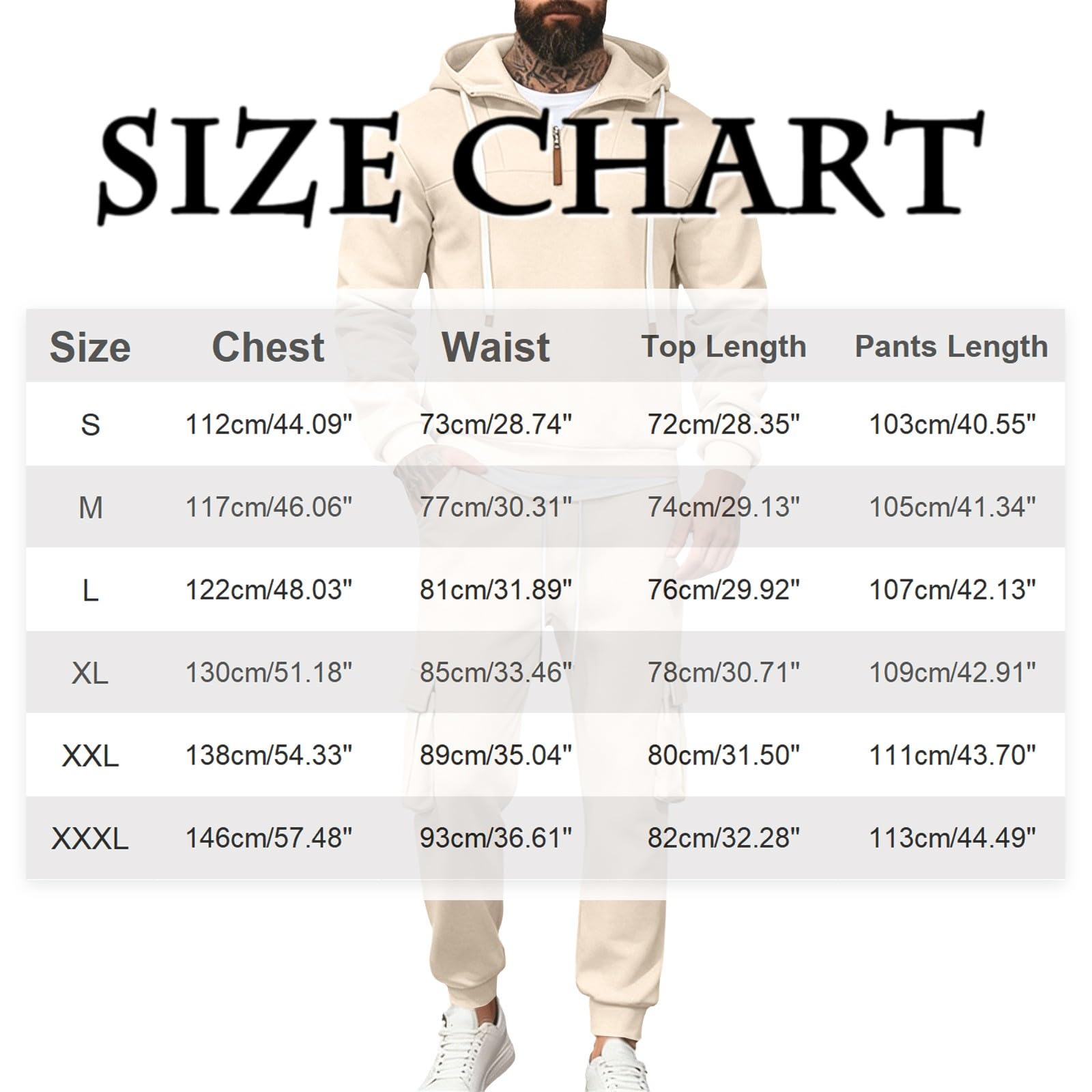 Chándal completo de invierno para hombre, sudadera con capucha y cremallera