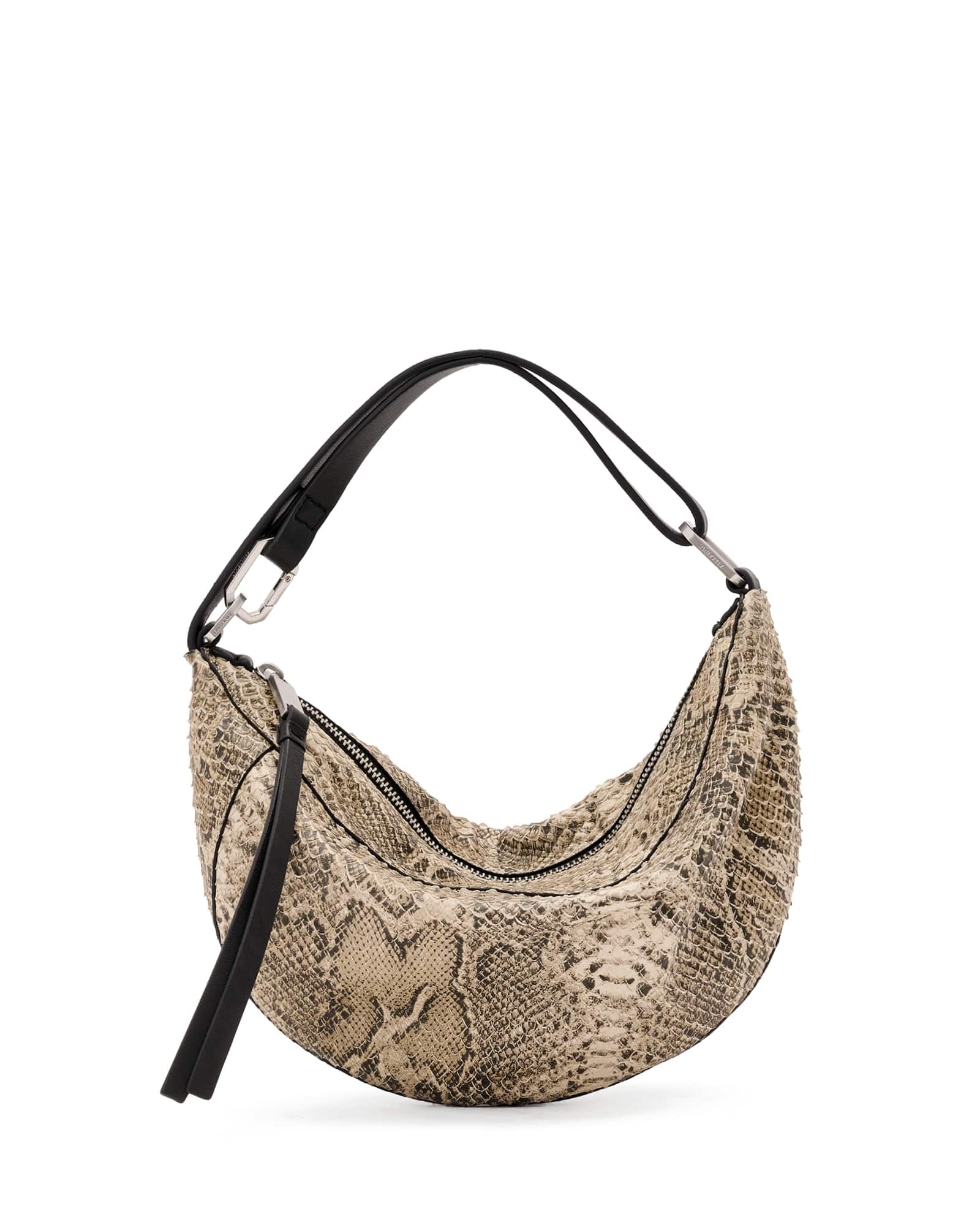 AllSaints Luna Micro Snake Bag W547XD Desert White One Size