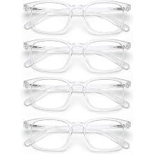 AQWANO 4 Pack Computer Reading Glasses Blue Light Filter Clear Frames Readers Glasses for Men Women