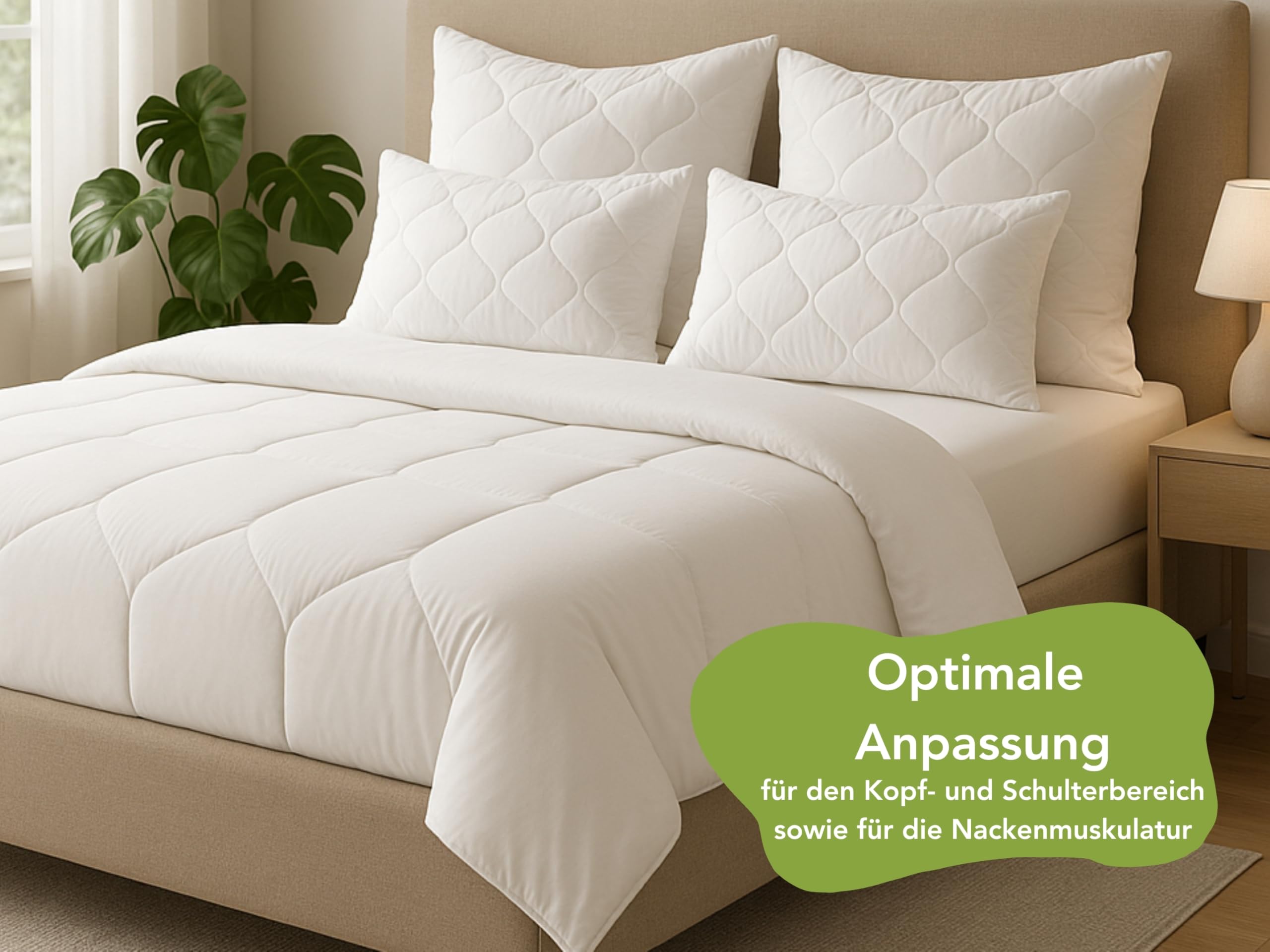 DREAMSTAR Kopfkissen 40x80 Cm - Premium Hartkissen Mit Verstellbarer Füllung